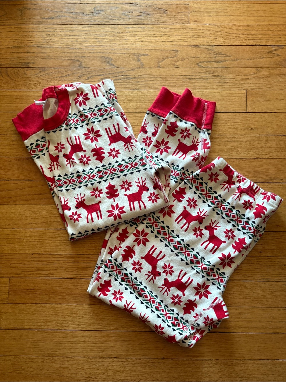 Hanna Andersson reindeer holiday pajama set 100% organic cotton